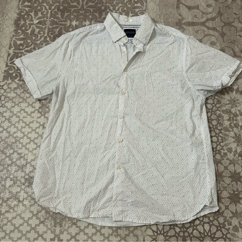 Ricky Singh Denim and Flower Men's Short Sleeve White Short sleeve Size L
